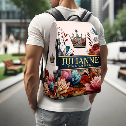 Crown - Personalized Custom Leather BackPack - BP_Q02