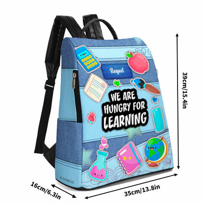 Nous avons soif d'apprendre - Sac à dos en cuir personnalisé - BP_SC02
