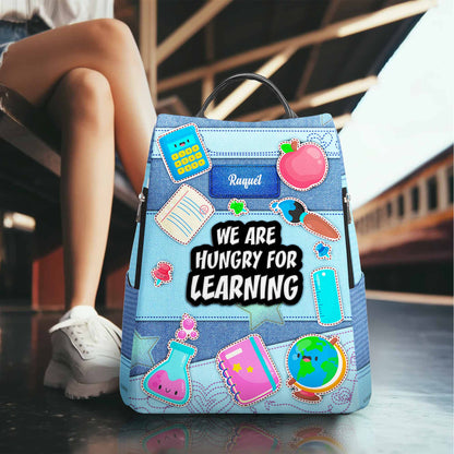 Nous avons soif d'apprendre - Sac à dos en cuir personnalisé - BP_SC02