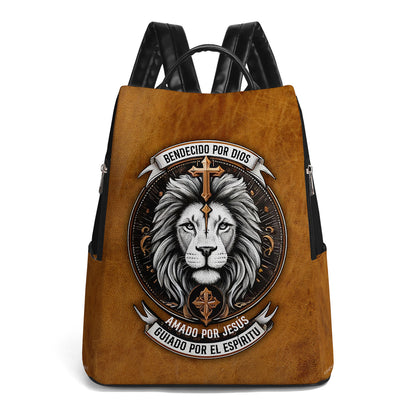Bendecido por Dios - Personalized Custom Leather BackPack - BP_SP02