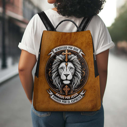 Bendecido por Dios - Personalized Custom Leather BackPack - BP_SP02