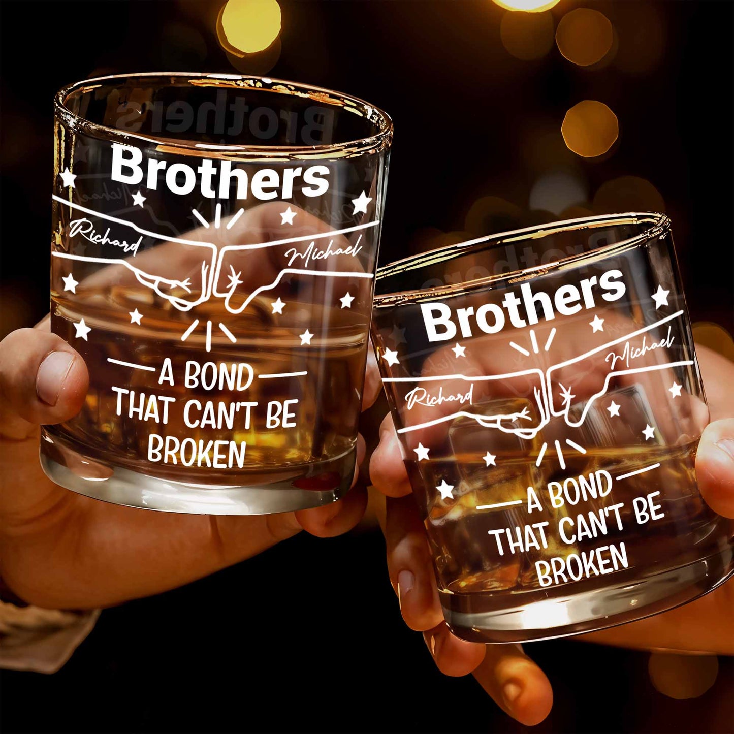 A Bond That Can't Be Broken, Stars And Handshake Design