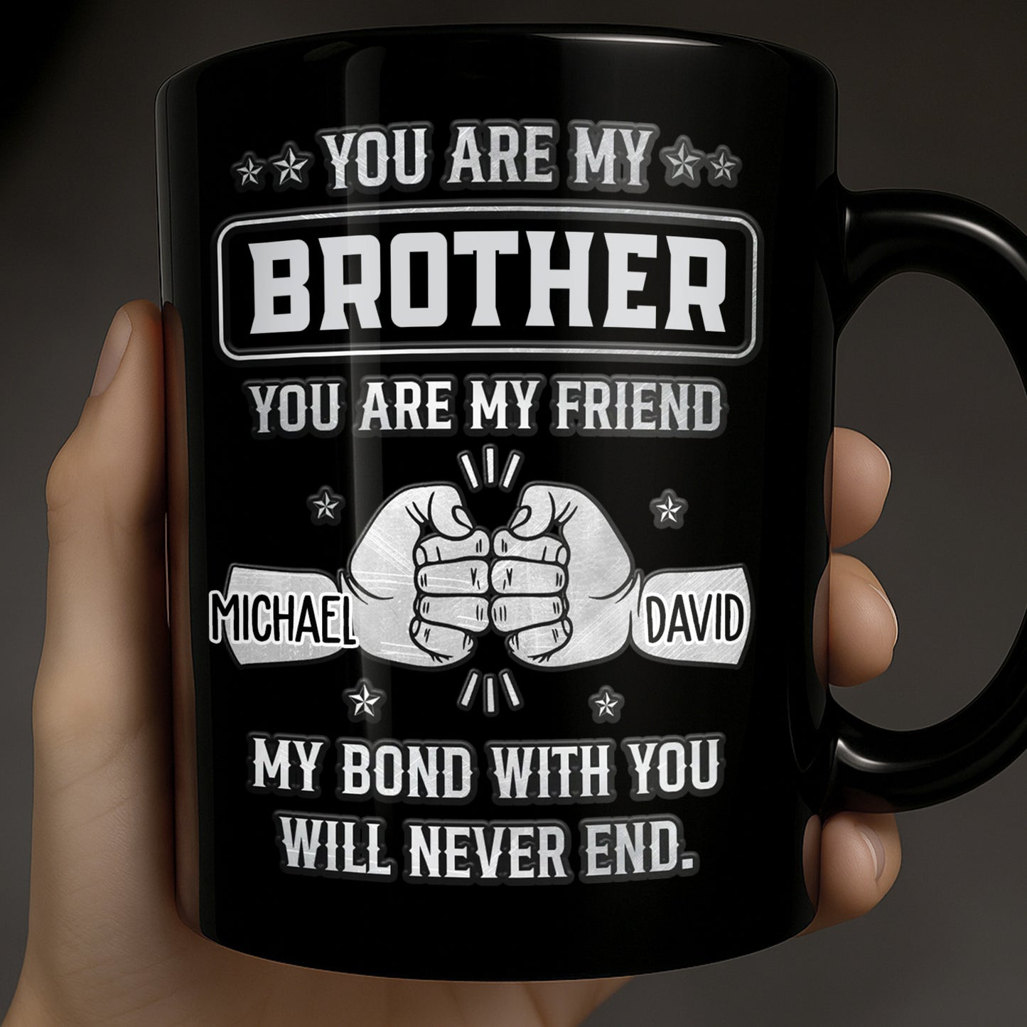 You Are My Brother, My Bond Will Never End Handshake Design