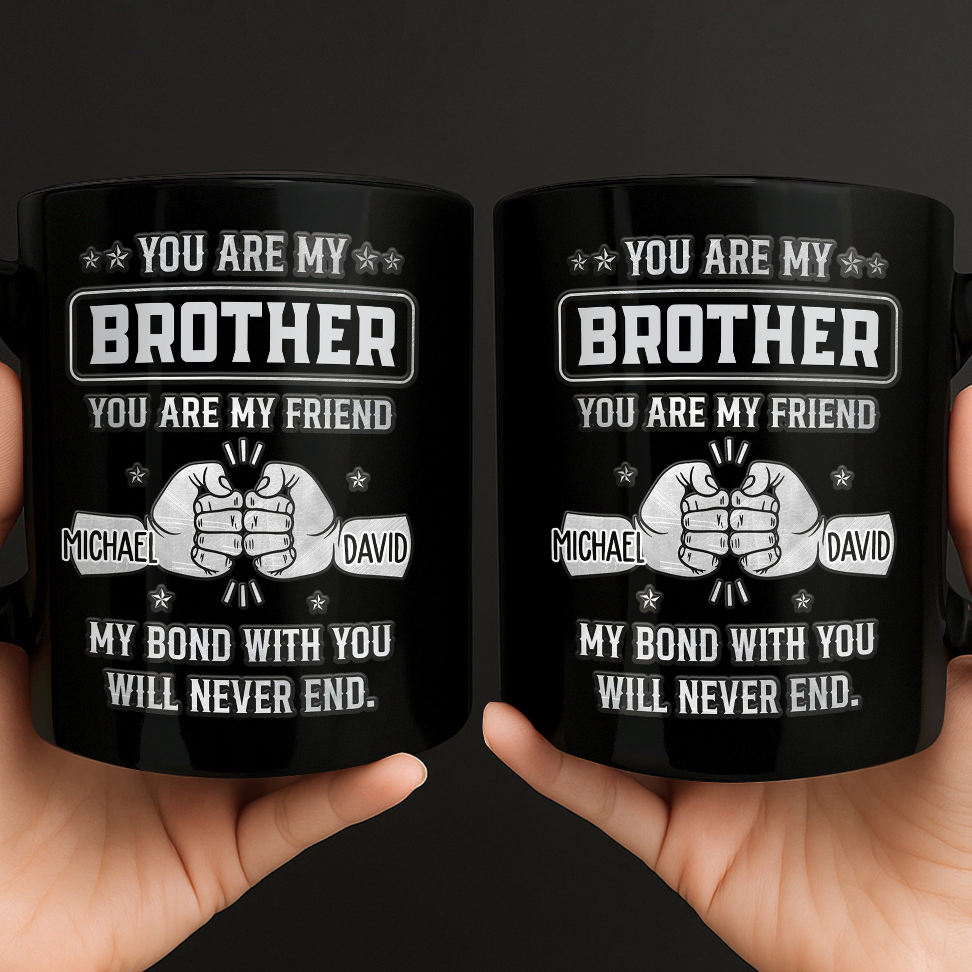 You Are My Brother, My Bond Will Never End Handshake Design