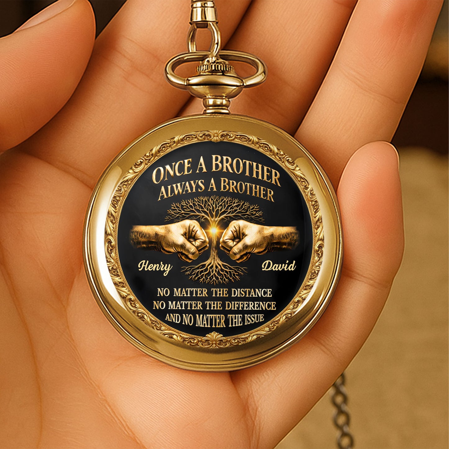 Once A Brother Always A Brother With Tree Of Life And Fist Bump