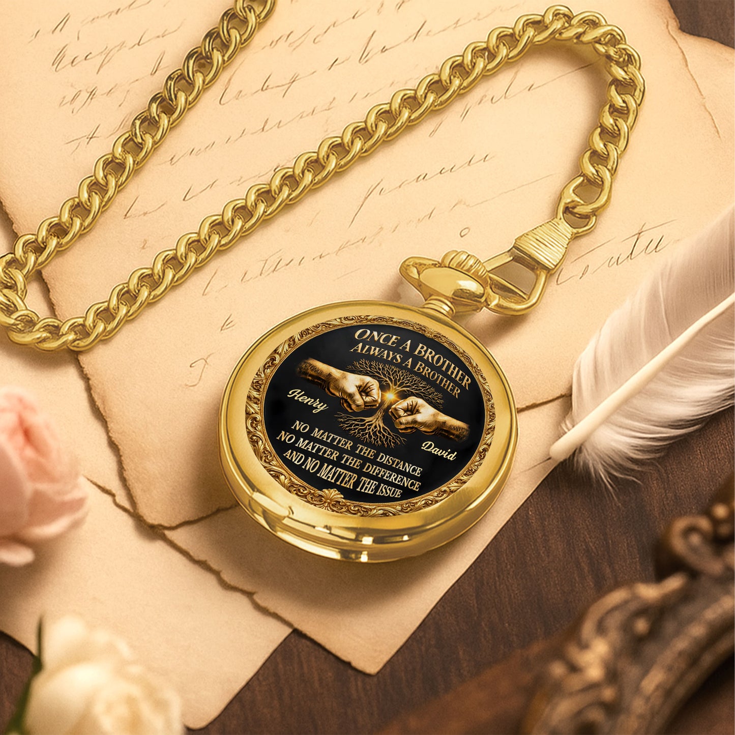 Once A Brother Always A Brother With Tree Of Life And Fist Bump