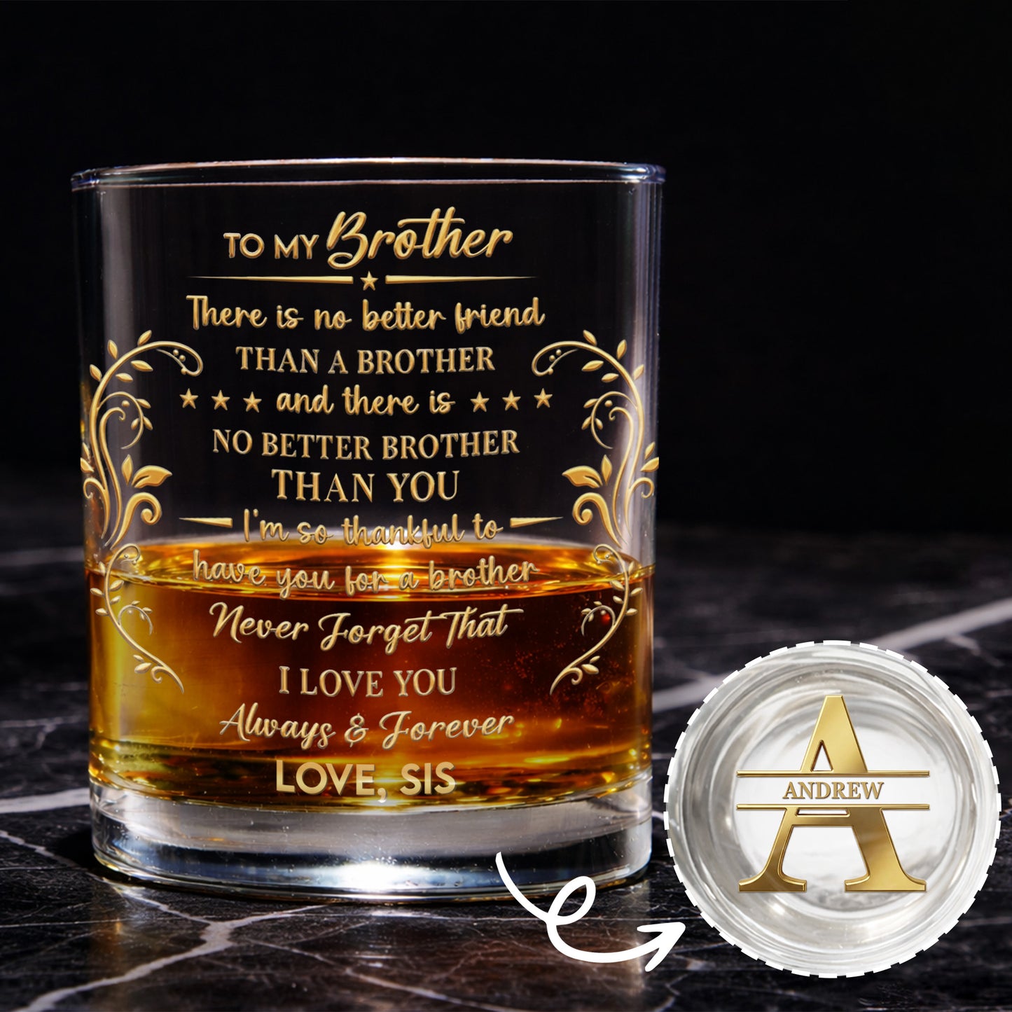 To My Brother No Better Friend Monogram Initial And Stars