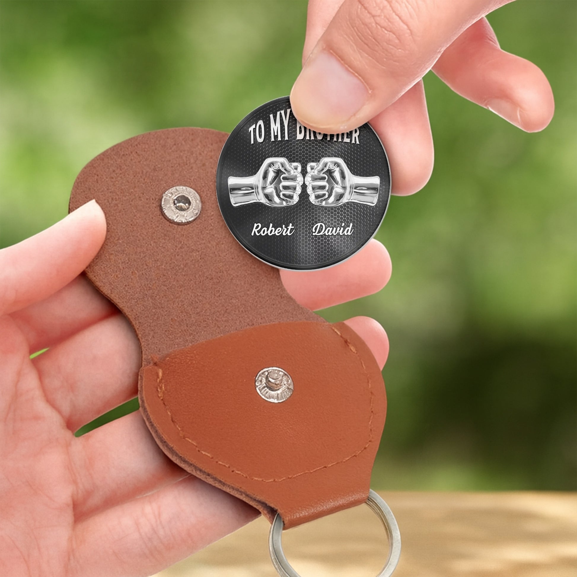 To My Brother Fist Bump Keychain