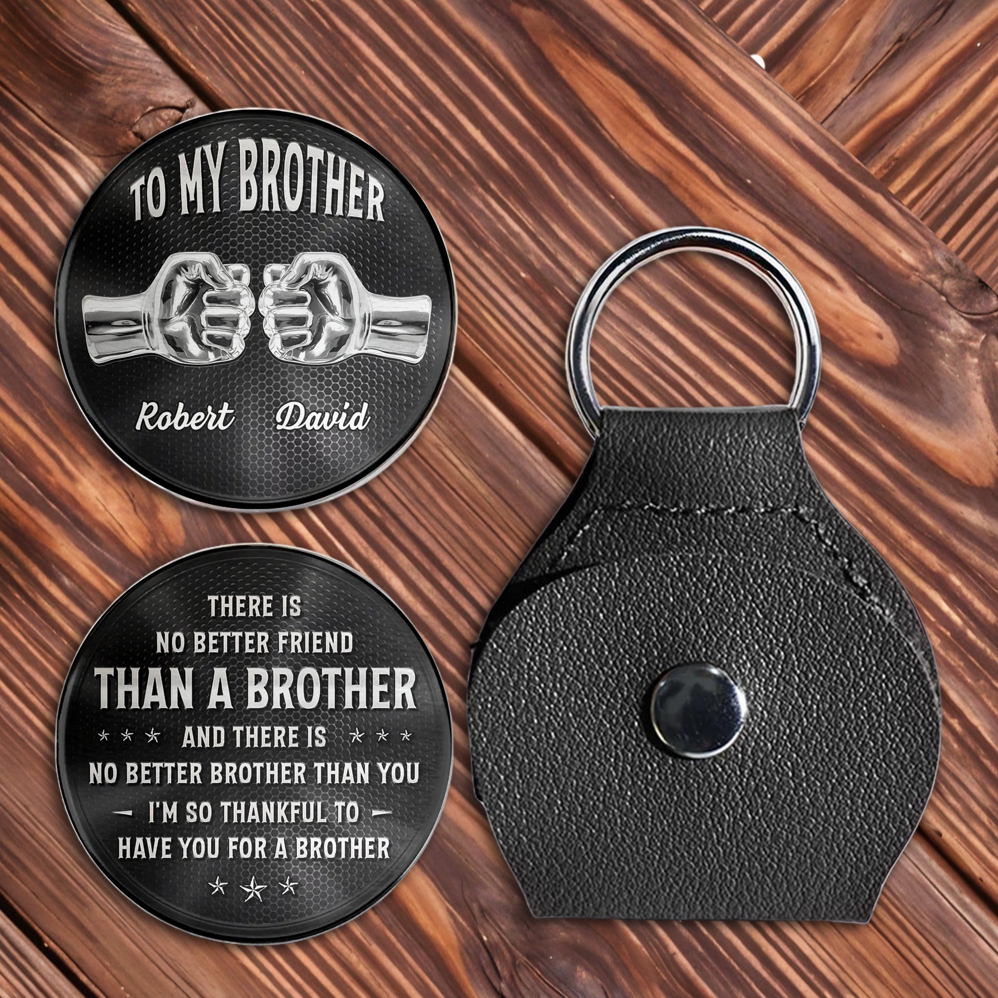 To My Brother Fist Bump Keychain