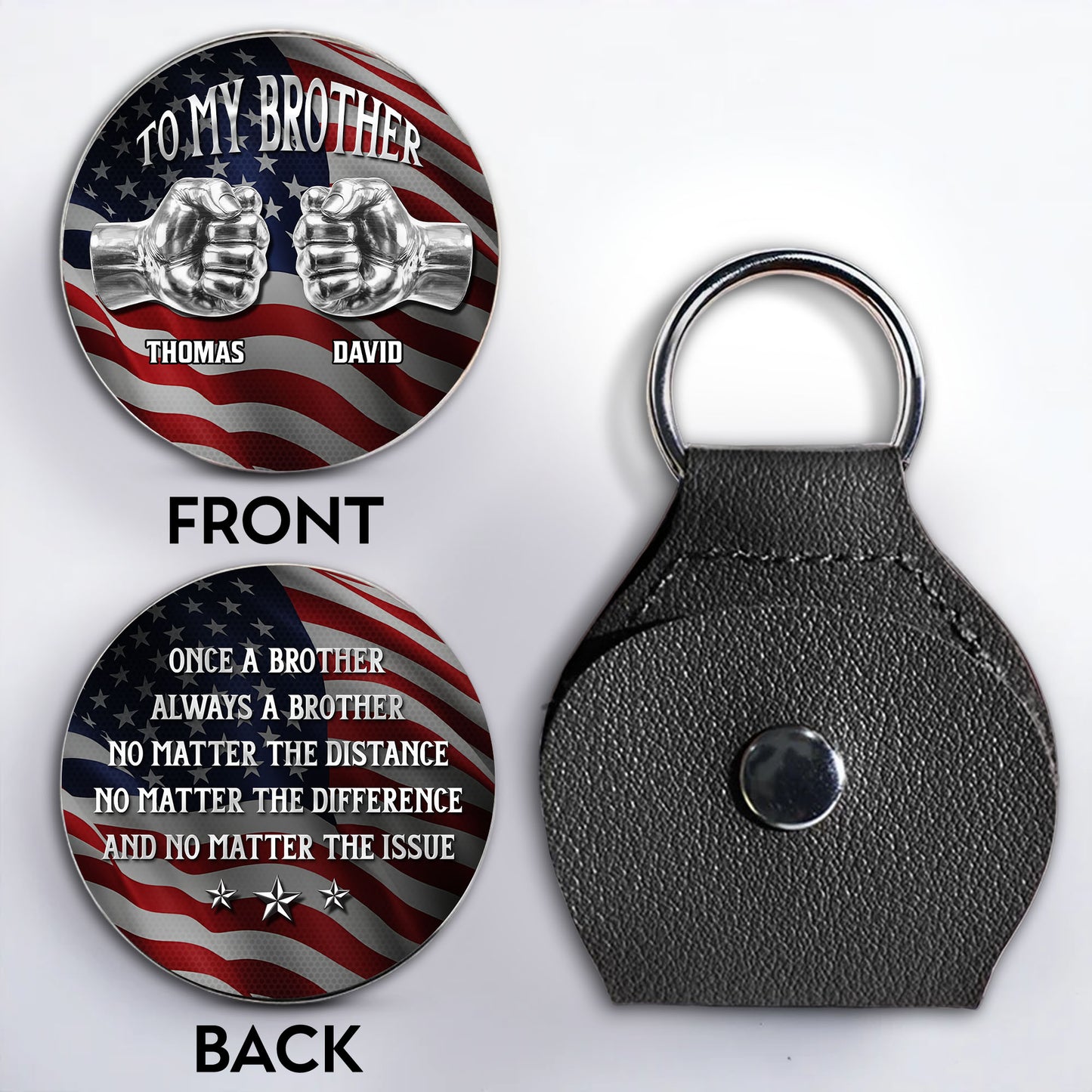 To My Brother Fist Bump American Flag