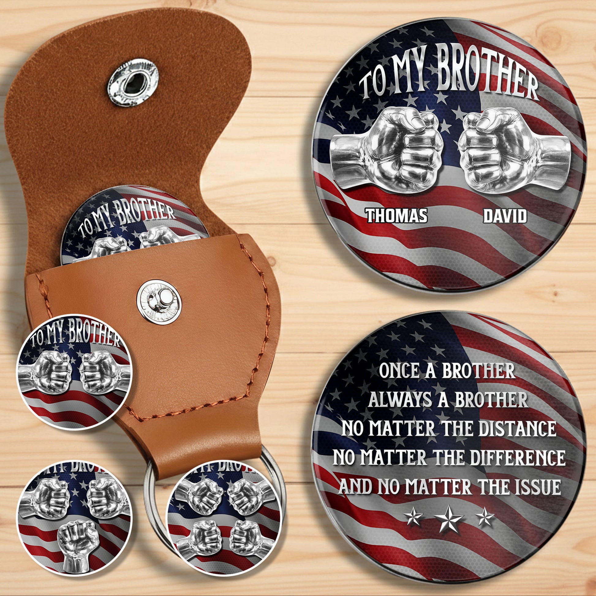 To My Brother Fist Bump American Flag