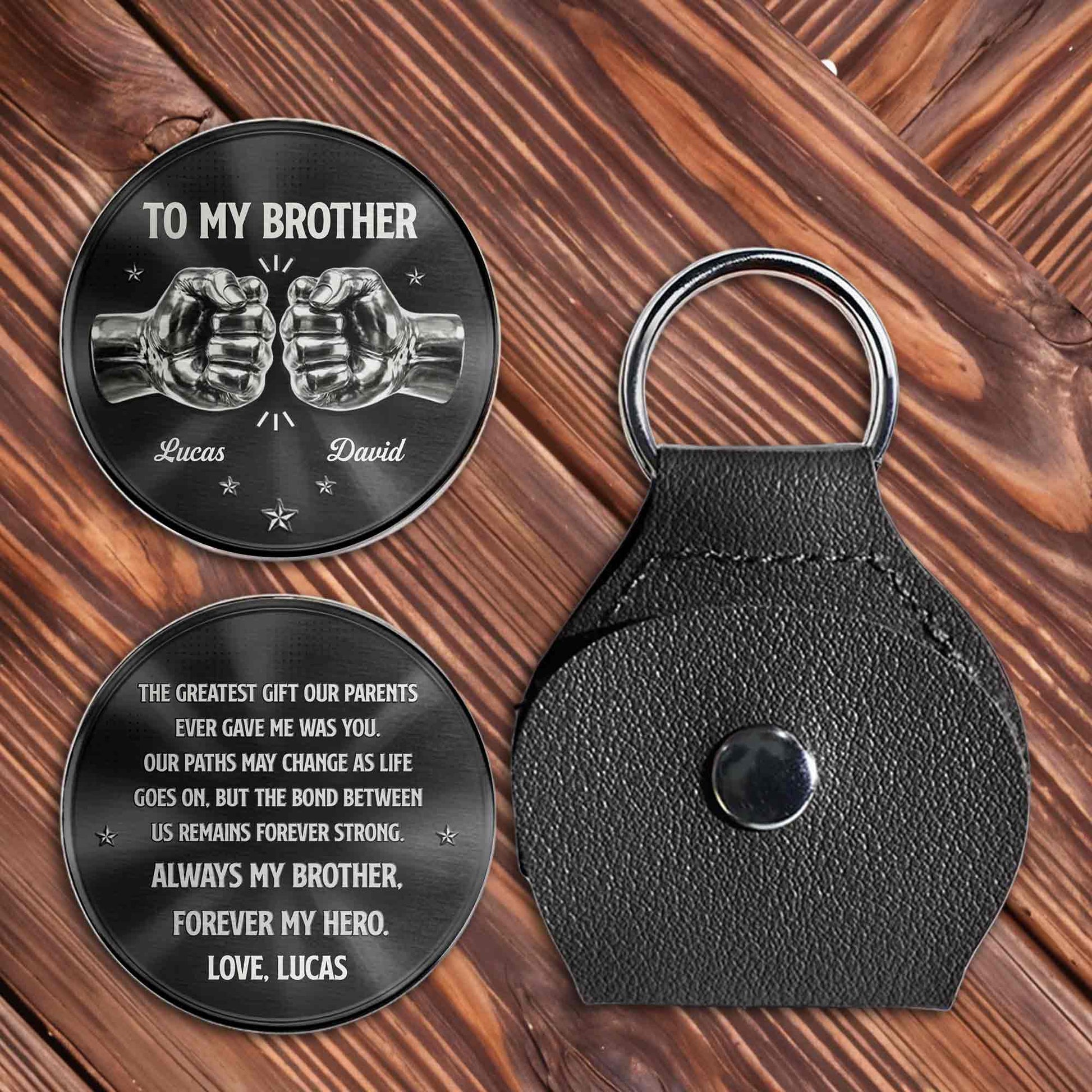 To My Brother Greatest Gift Fist Bump And Stars Pocket Hug