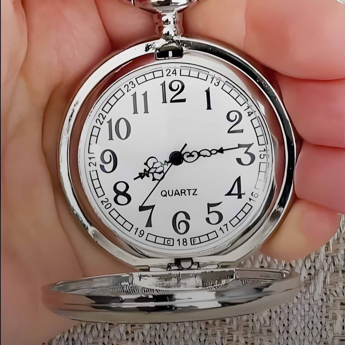 To My Brother The Greatest Gift Star And Banner Design - Personalized Silver Plated Pocket Watch - BRT040_SWATCH