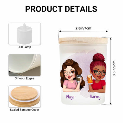 Our Friendship Is Like This Candle, Bright And Warm - Personalized Custom Glass Jar With LED - BST025_LEJAR