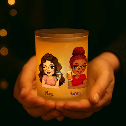 Our Friendship Is Like This Candle, Bright And Warm - Personalized Custom Glass Jar With LED - BST025_LEJAR