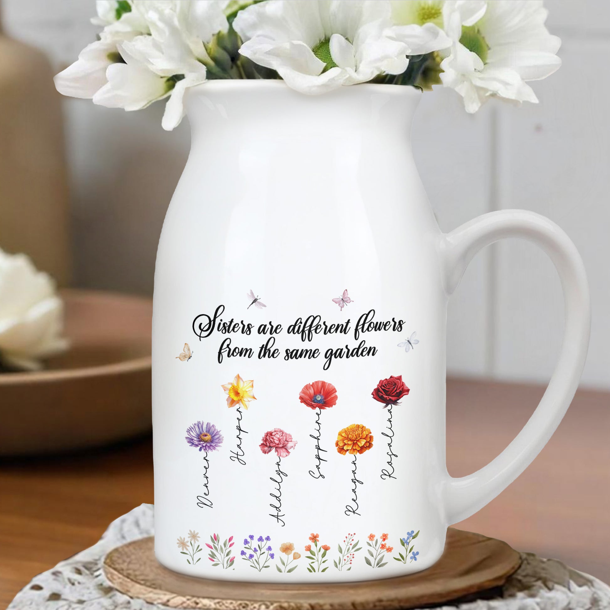 Sisters Are Different Flowers From The Same Garden, Flowers And Butterflies