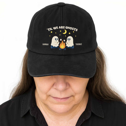 Hasta que seamos fantasmas, fantasmas alrededor de una fogata - Gorra vaquera lavada personalizada - BST048_WDCAP