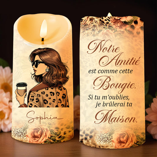 Friendship Like A Candle Coffee Cup And Flowers Design
