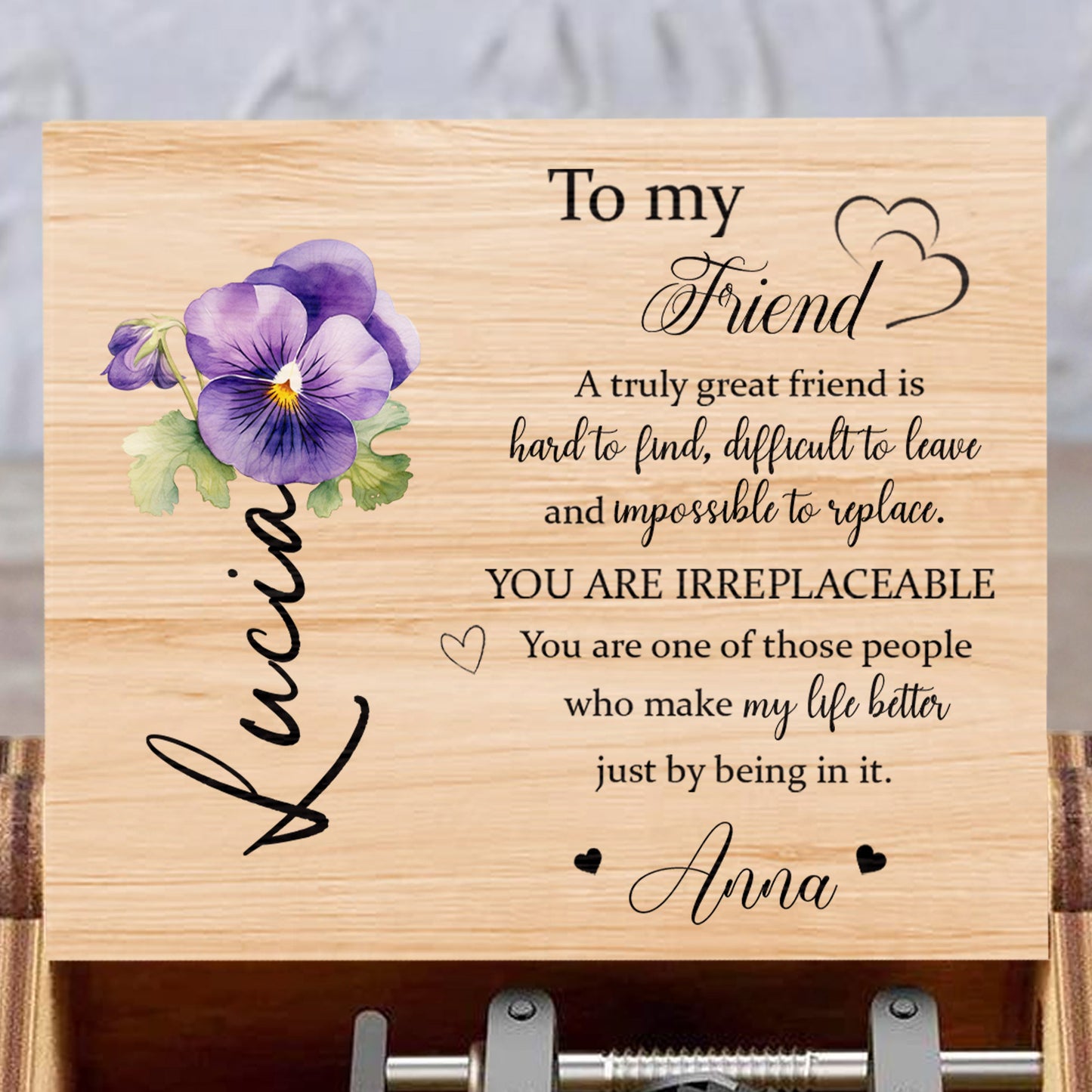 Great Friend Hard To Find With Pansy Flower Design