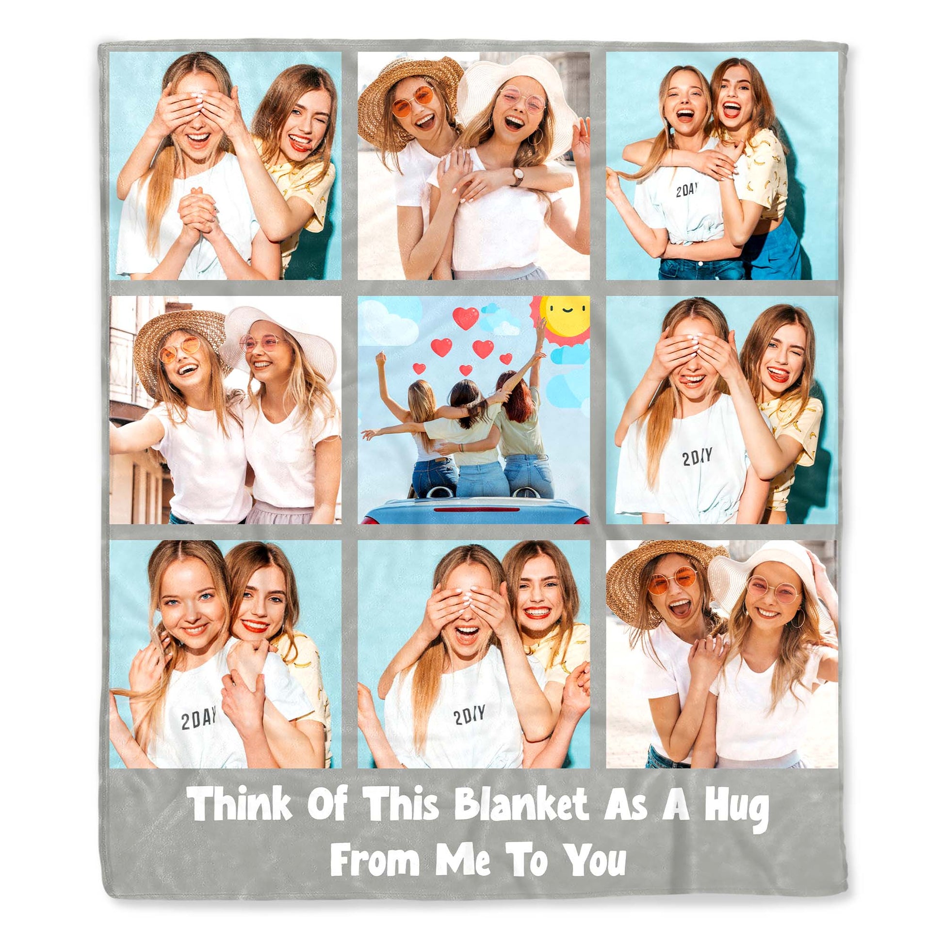 Polaroid Style Personal Photo Memories Throw Blanket