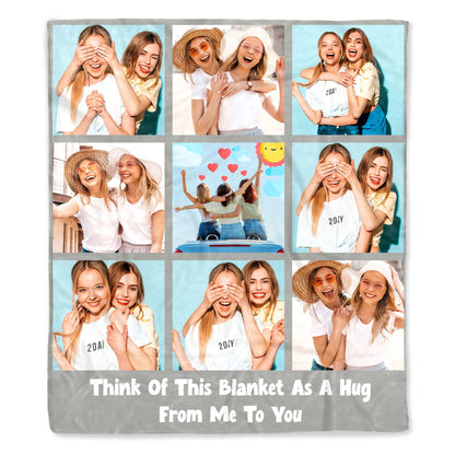 Polaroid Style Personal Photo Memories Throw Blanket