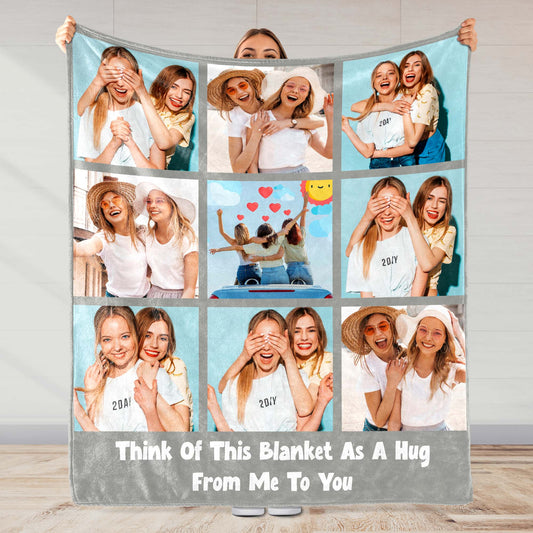 Polaroid Style Personal Photo Memories Throw Blanket