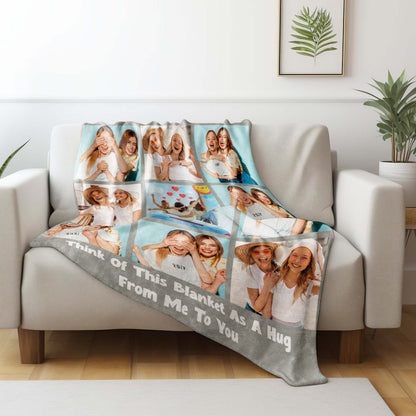 Polaroid Style Personal Photo Memories Throw Blanket