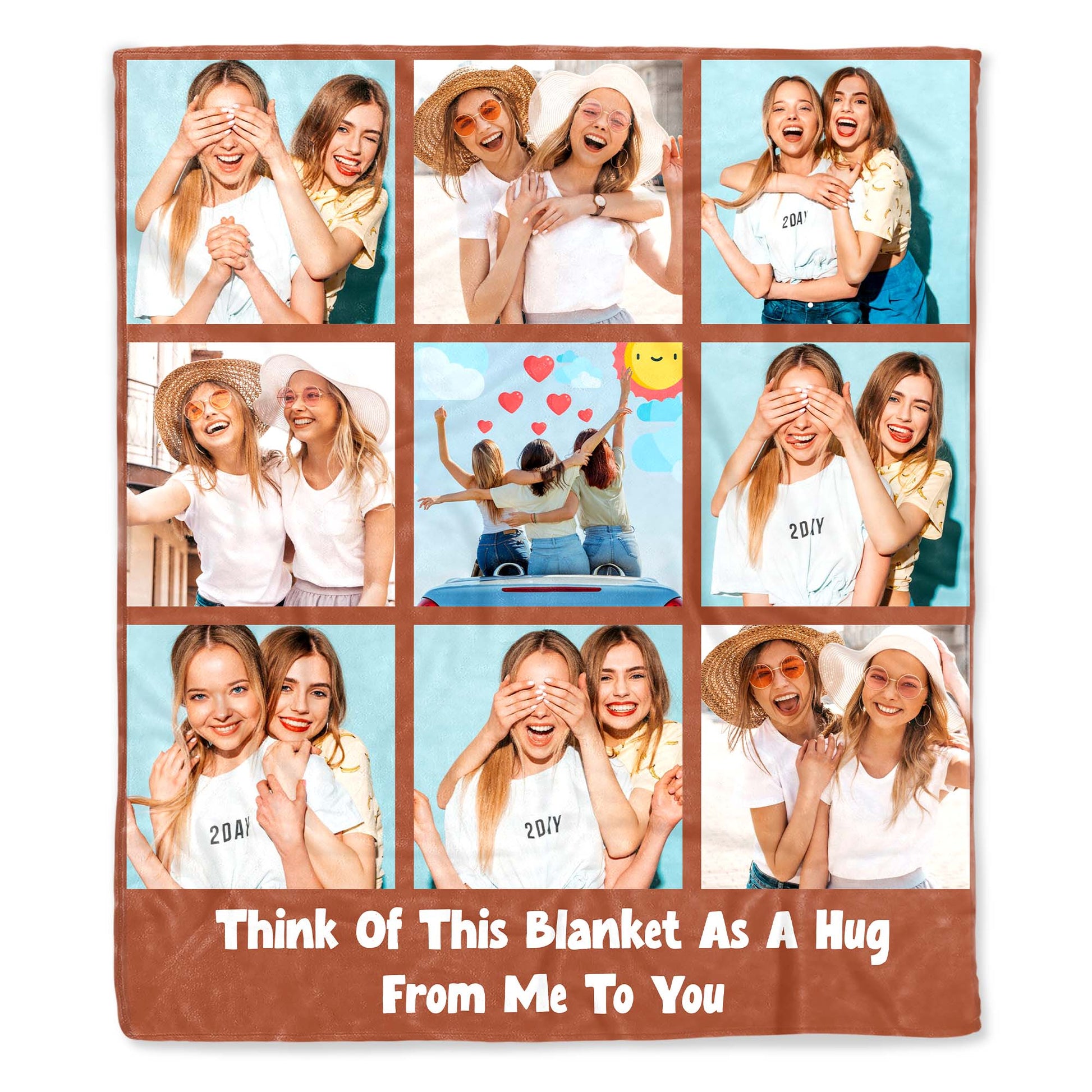 Polaroid Style Personal Photo Memories Throw Blanket
