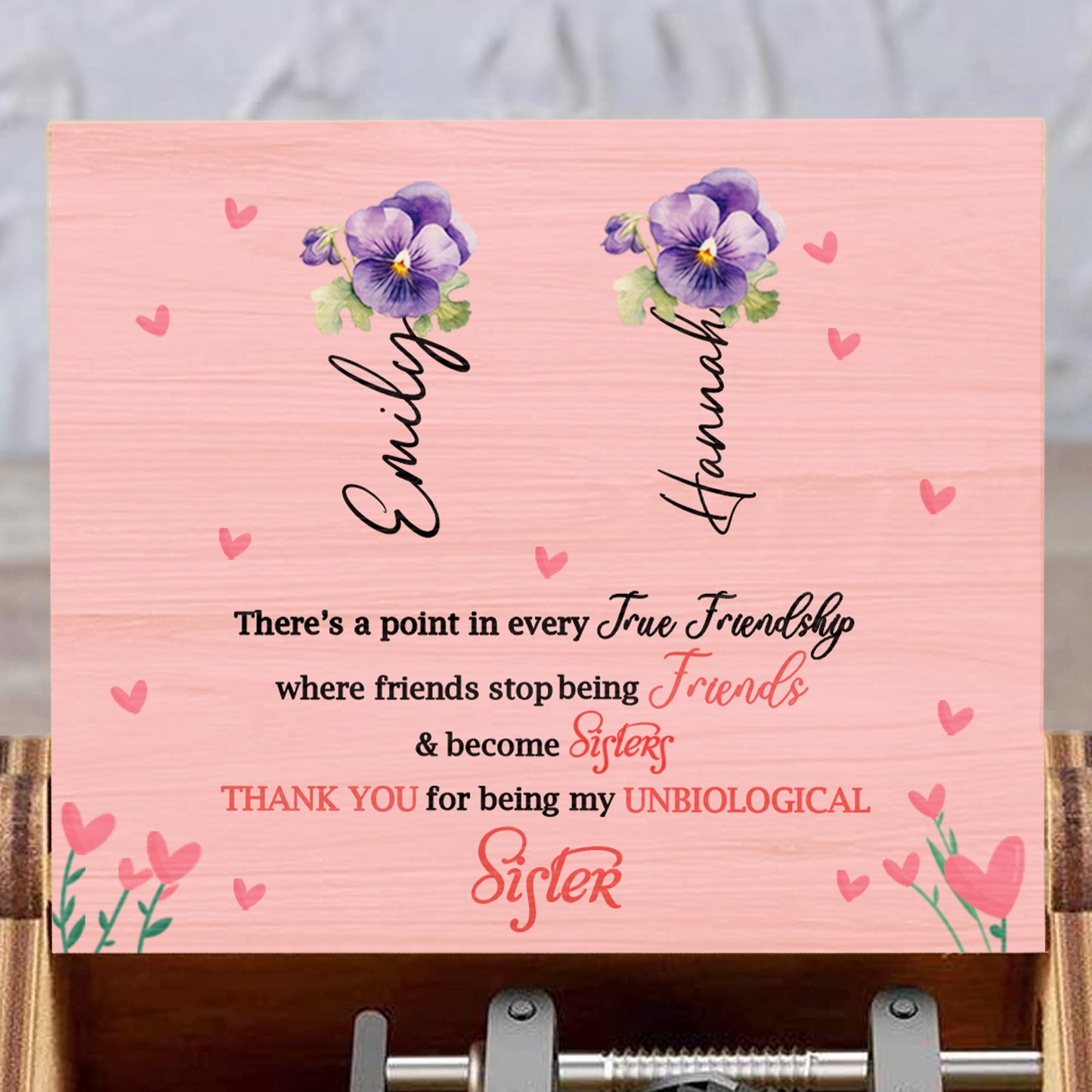 True Friendship To Unbiological Sister Pansy Music Box