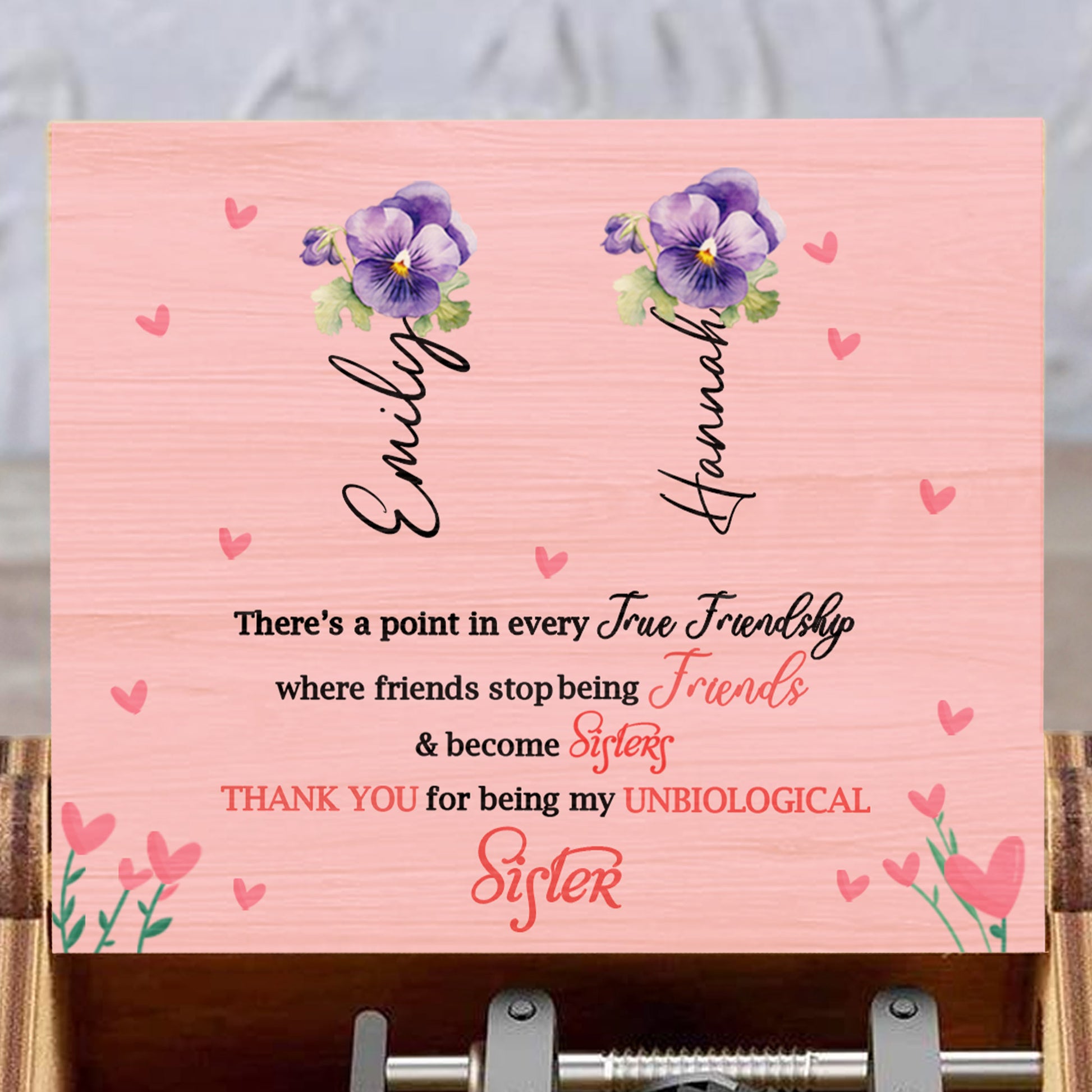 True Friendship To Unbiological Sister Pansy Music Box