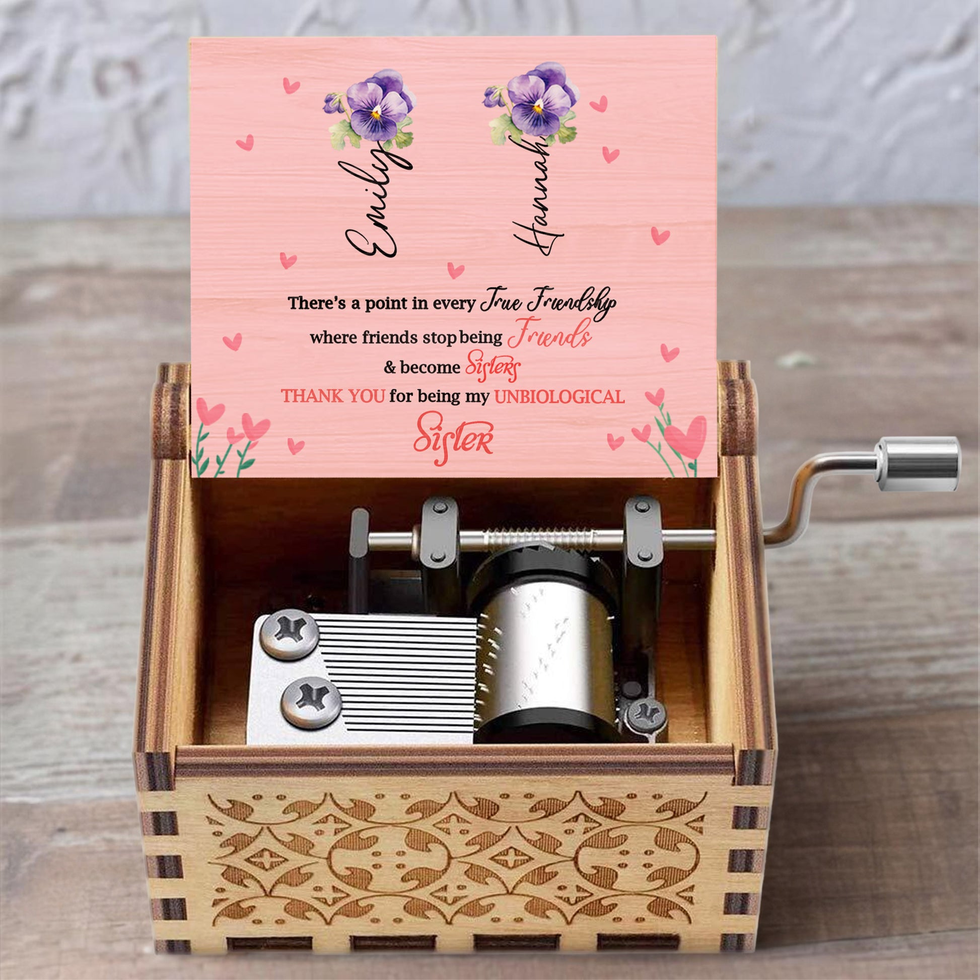 True Friendship To Unbiological Sister Pansy Music Box