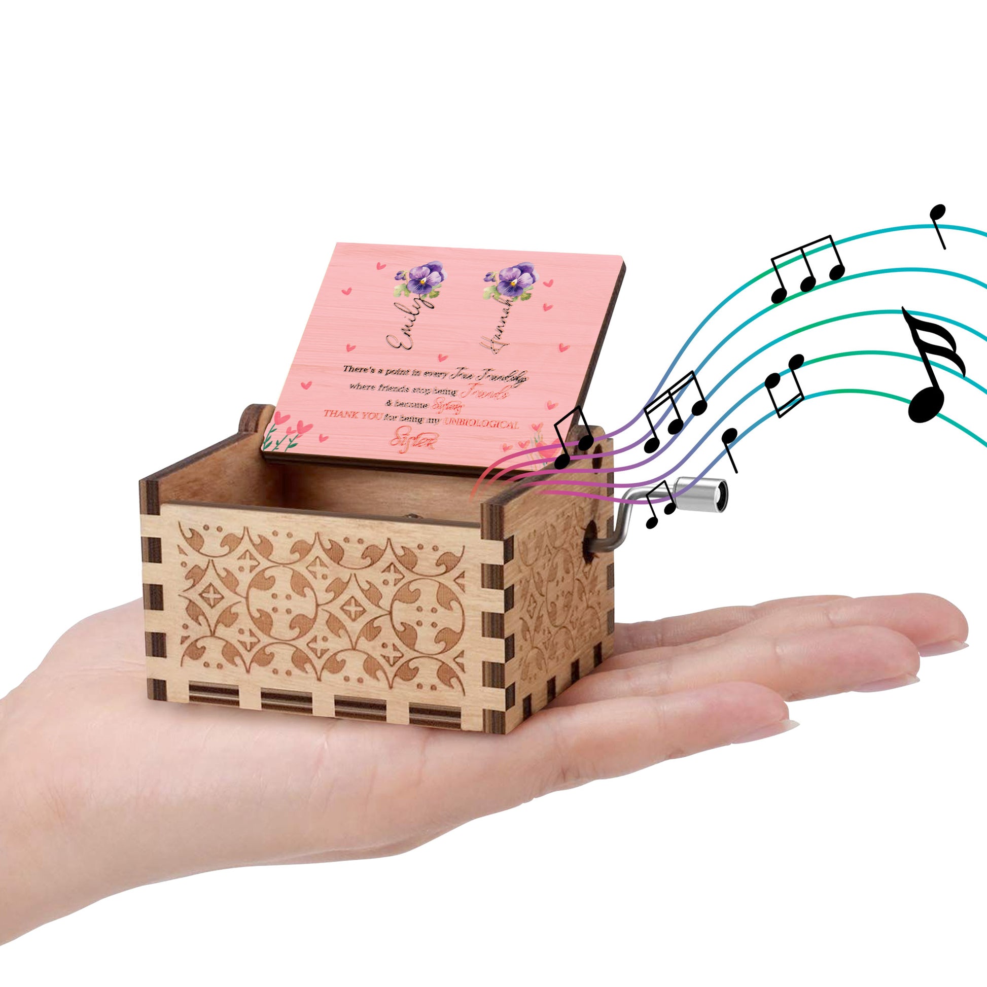 True Friendship To Unbiological Sister Pansy Music Box