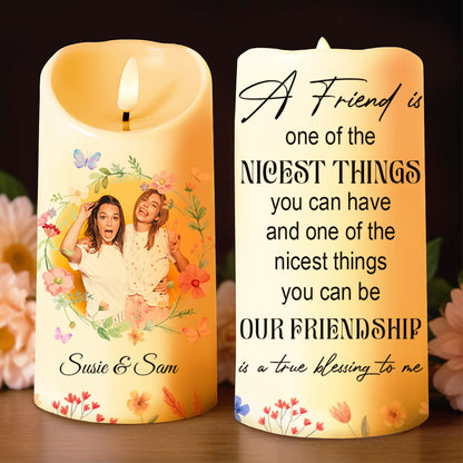 Friendship Is a True Blessing Floral and Butterfly Design
