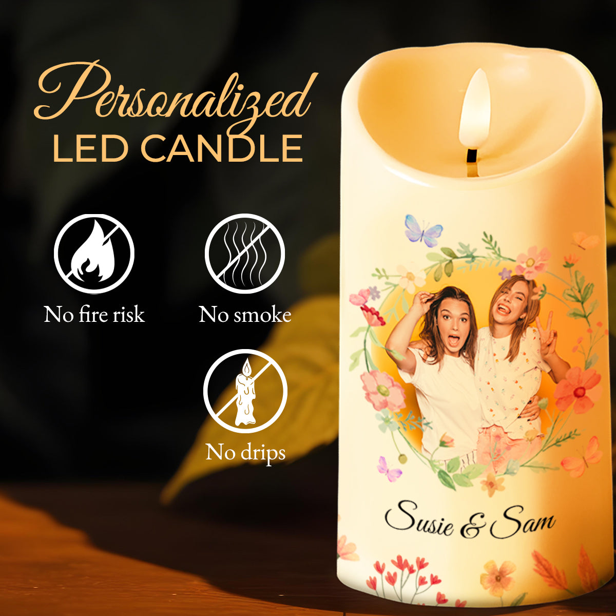 Friendship Is a True Blessing Floral and Butterfly Design