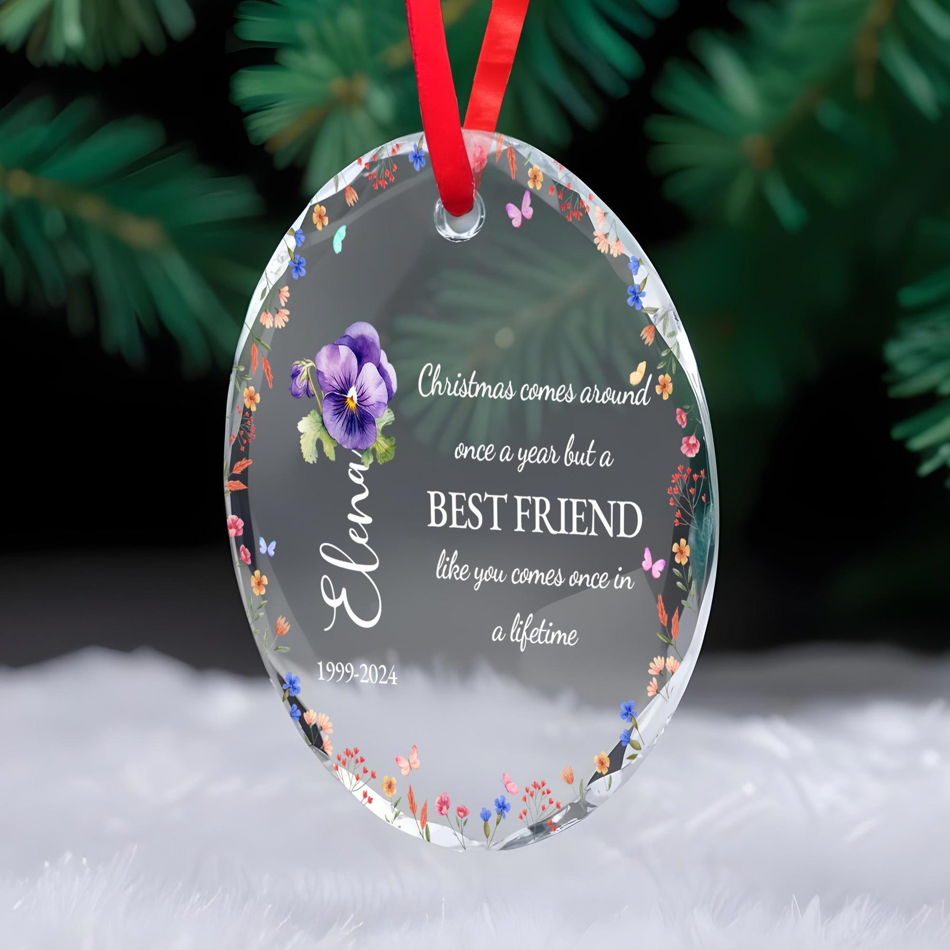 Best Friend Like You Comes Once In A Lifetime Christmas Ornament