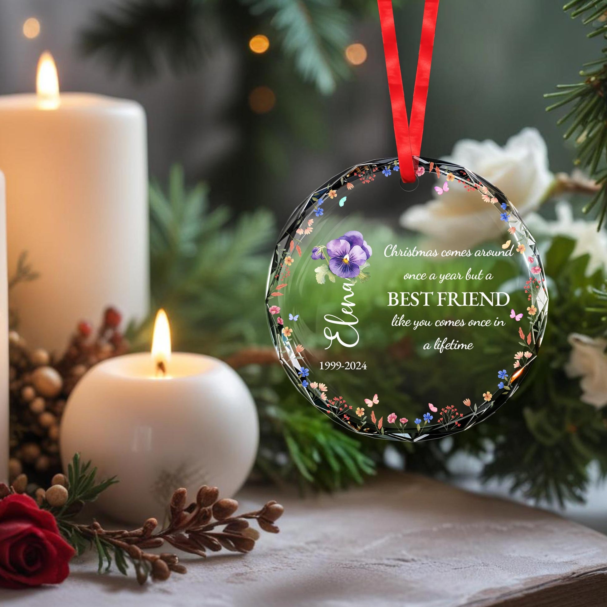 Best Friend Like You Comes Once In A Lifetime Christmas Ornament