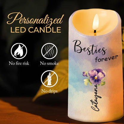 Besties Forever Floral LED Candle