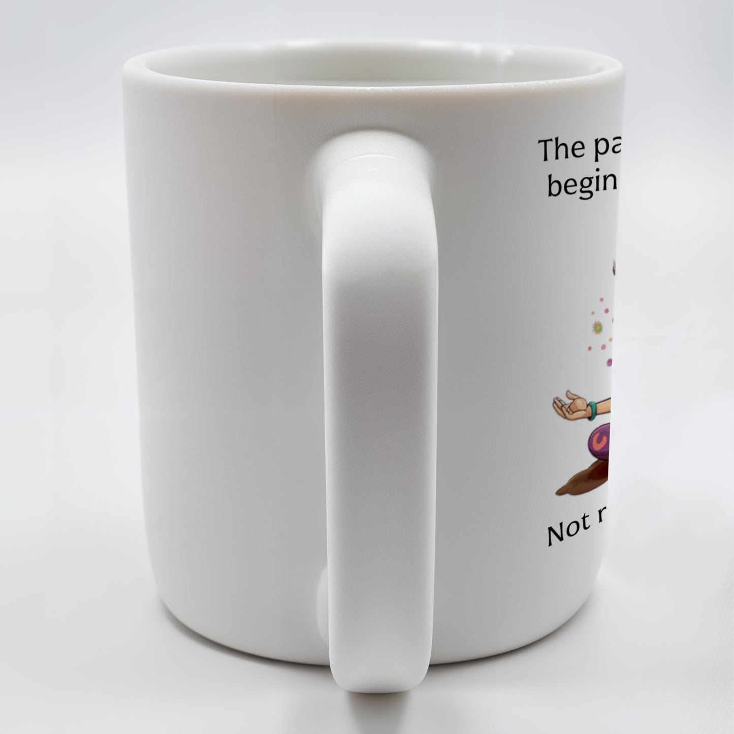 Path Of Inner Peace Begins Here, Vibrant Meditative Woman Mug
