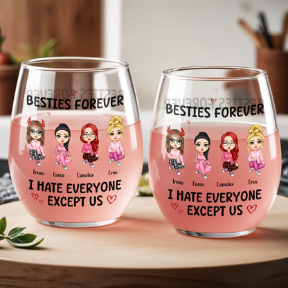 Besties Forever I Hate Everyone Except Us Cartoon Characters