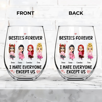 Besties Forever I Hate Everyone Except Us Cartoon Characters