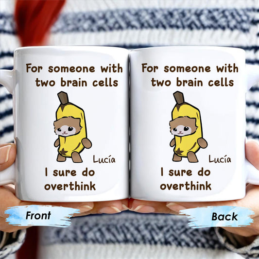 Overthinking Sloth Banana Humor Mug