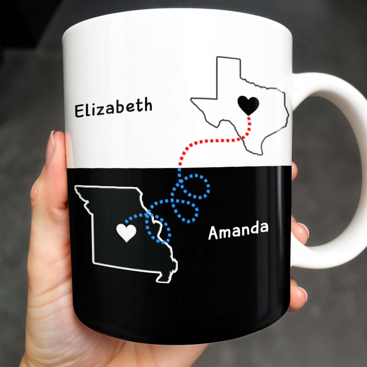 I Miss You So Much, Long-Distance Friendship Mug - Personalized Custom Coffee Mug - BST138_MG