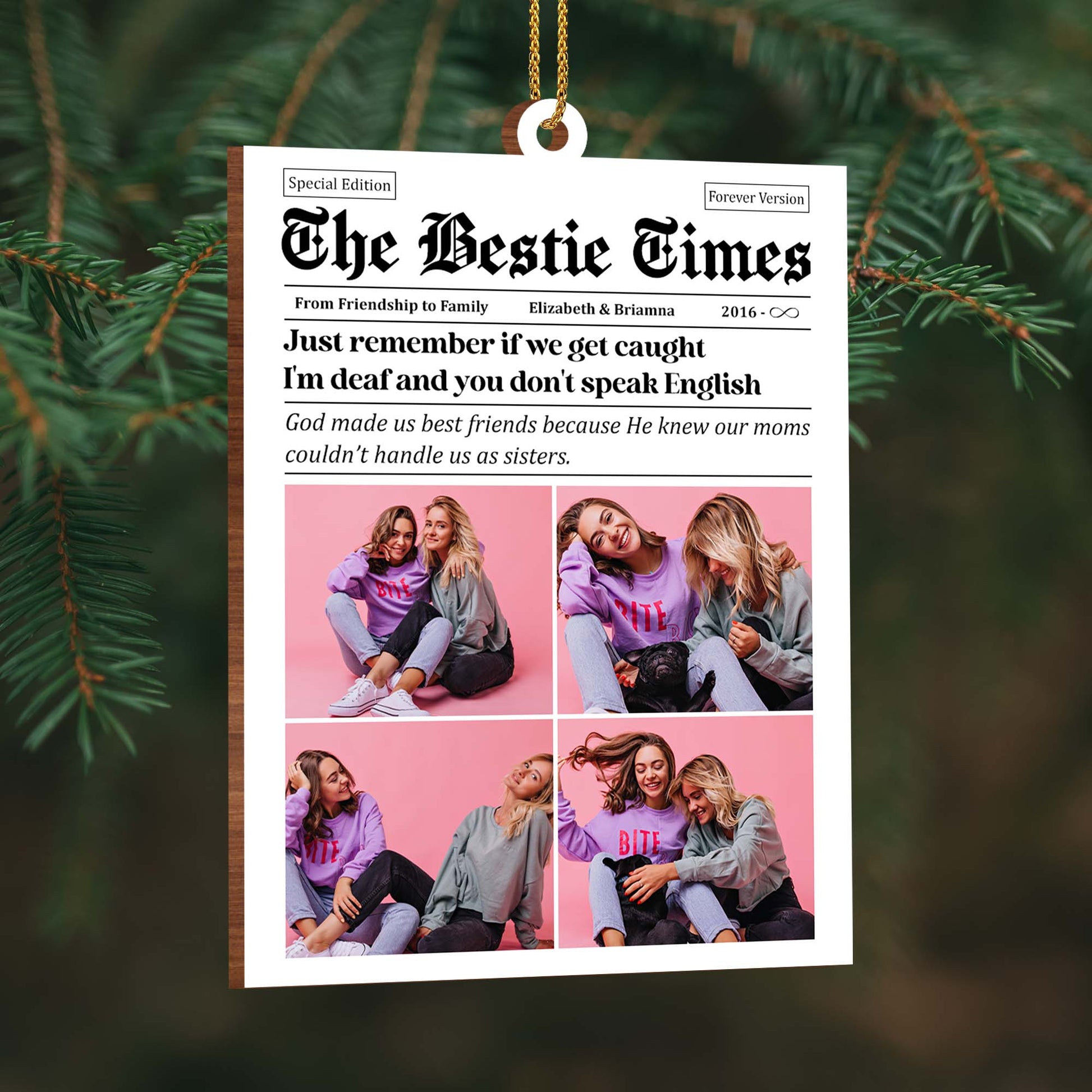 Best Friends Forever Photo Collage Ornament