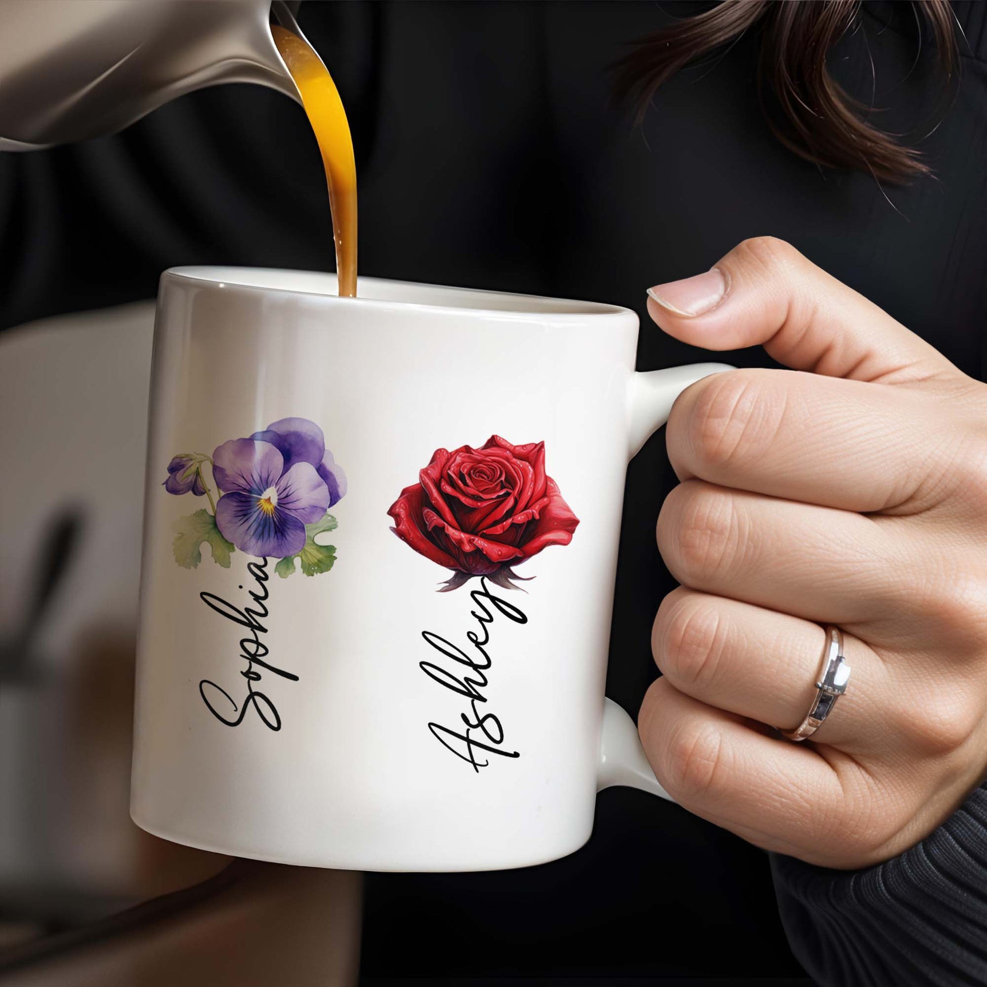 A Friend Is God's Way Of Making Sure We Never Walk Alone Mug With Rose And Pansy