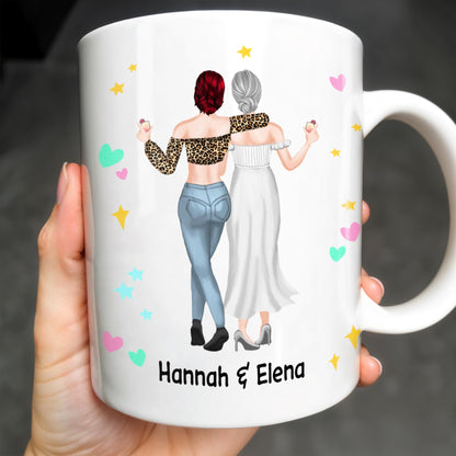 The Bestie Mug With Two Girls Design