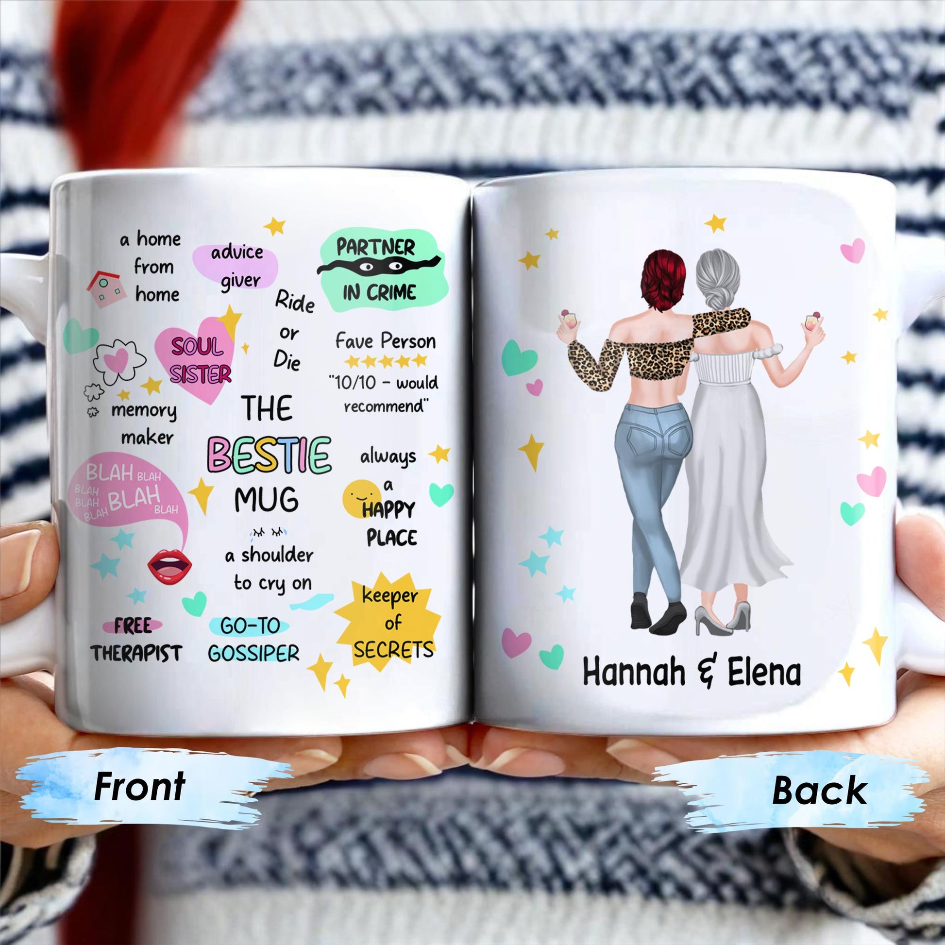 The Bestie Mug With Two Girls Design