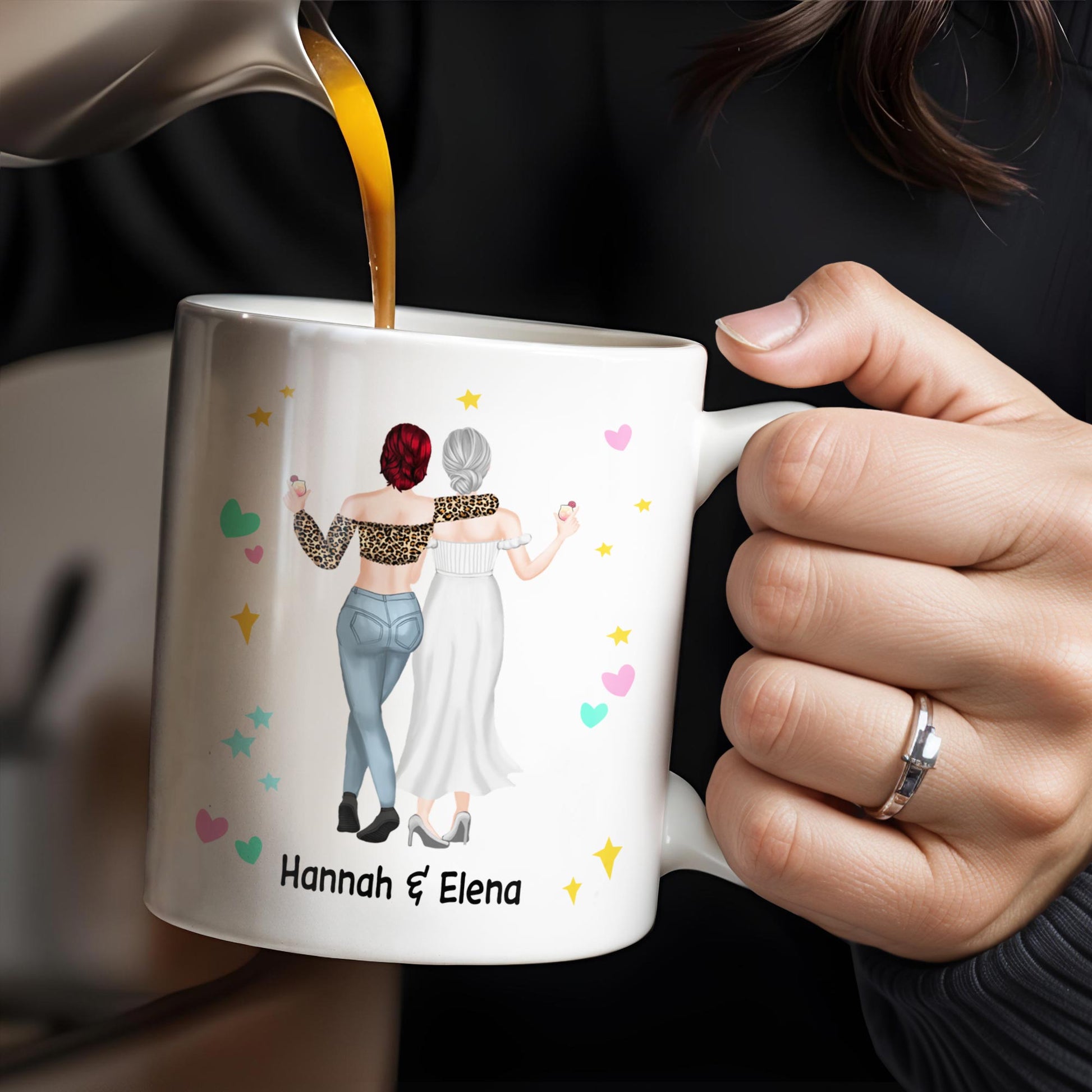 The Bestie Mug With Two Girls Design