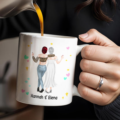 The Bestie Mug With Two Girls Design