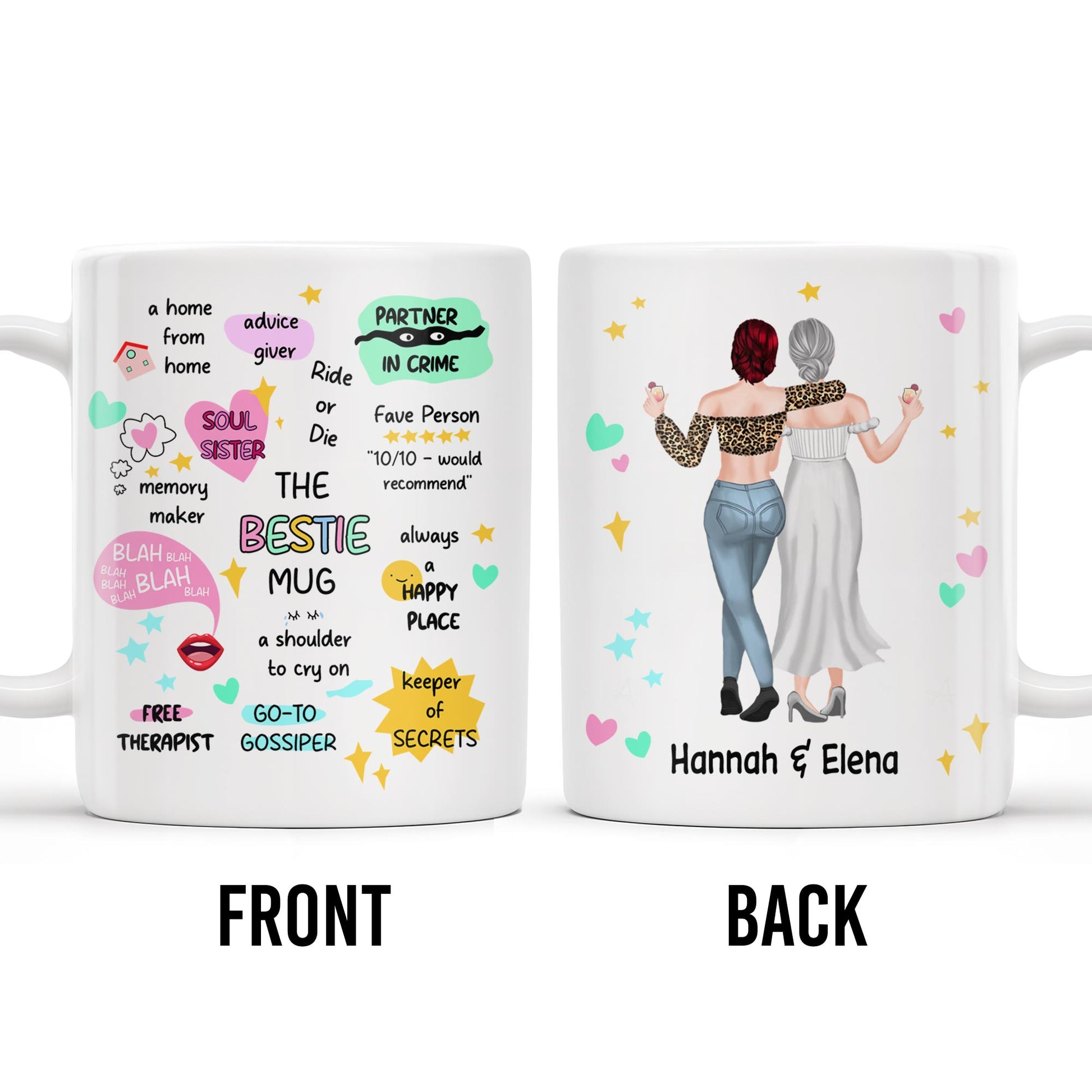 The Bestie Mug With Two Girls Design