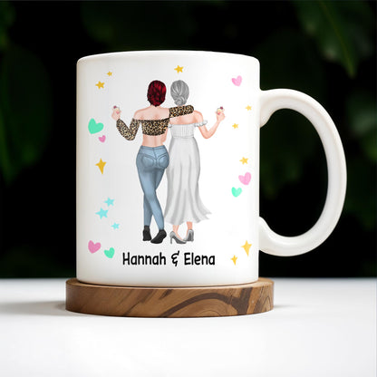 The Bestie Mug With Two Girls Design